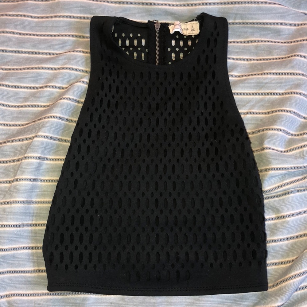 abercrombie & fitch size s black crop top